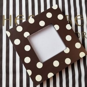 ❗Henri Bendel Style Brown and White Polka Dot Picture Frame❗